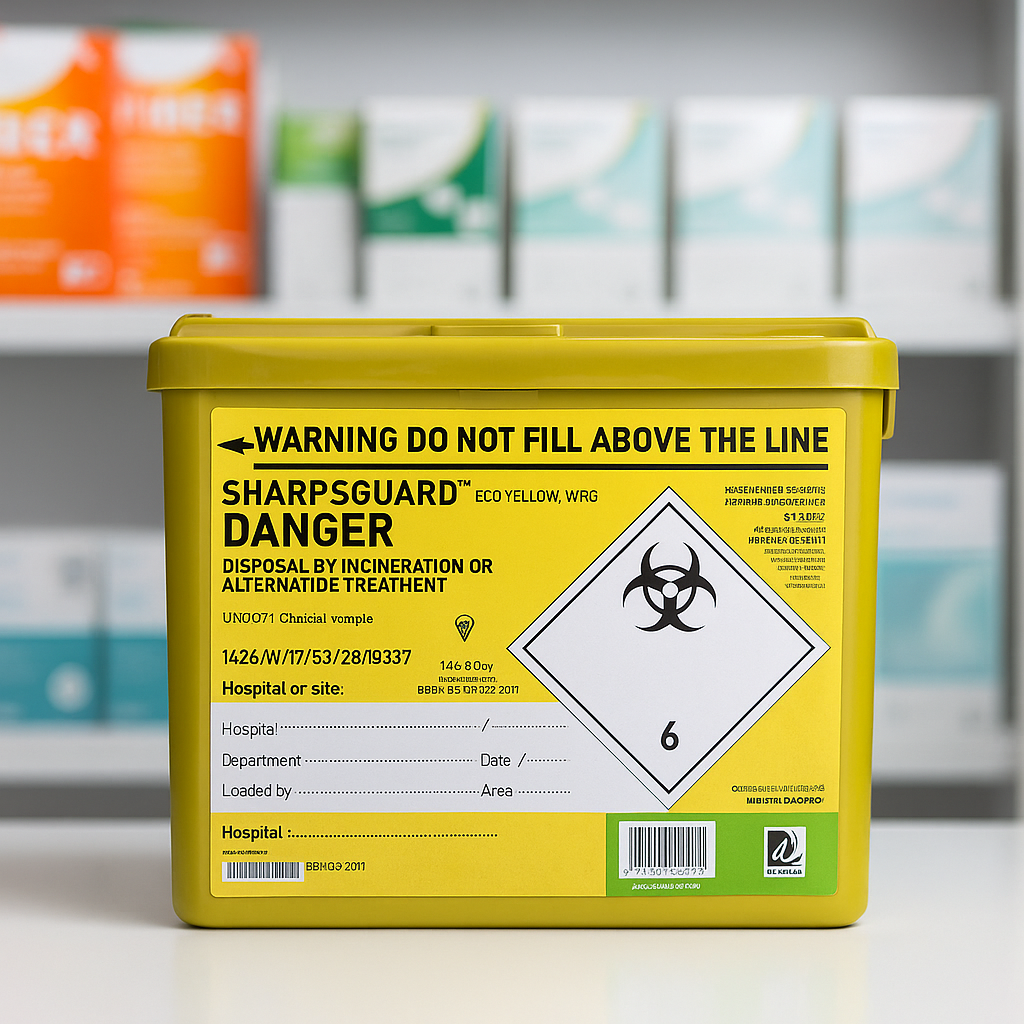 20251015_2324_Sharps Container Display_remix_01k7meawgwfpj983cbxb4e294f